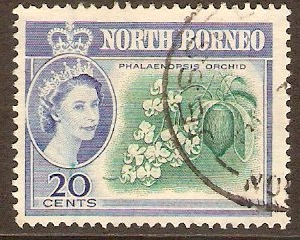 North Borneo 1961 20c Blue-green and ultramarine. SG397.